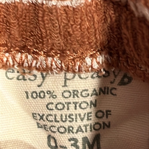 EASY PEASY Organic Cotton Two Piece Set Summer Terry Cloth White Brown Unisex - Picture 7 of 9